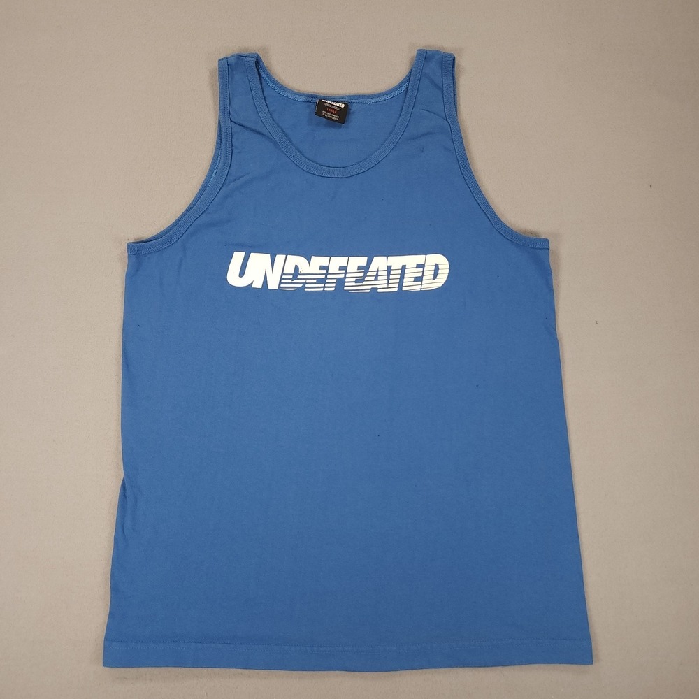 Undefeated Blue Tank Top with White Logo